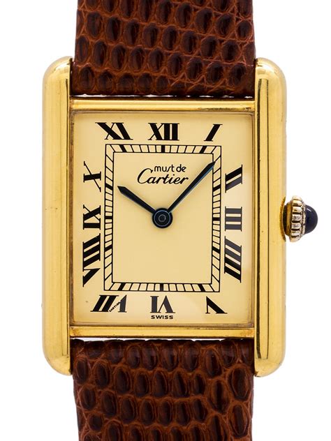 vintage cartier tank vermeil watch